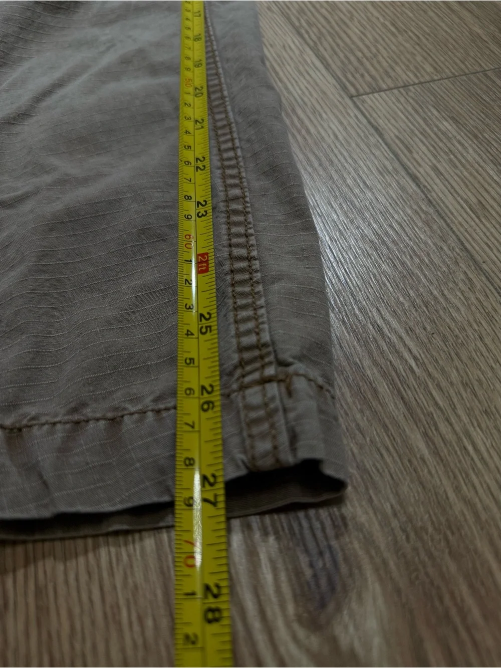 Free People Taupe Cargo Pants with Dark Brown Accent Trim